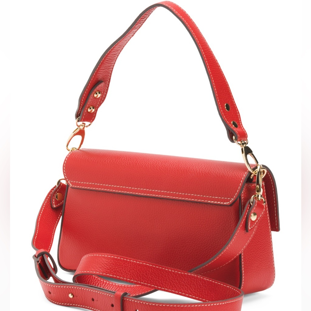 New Divina Firenze leather snake tab baguette crossbody - Picture 12 of 17